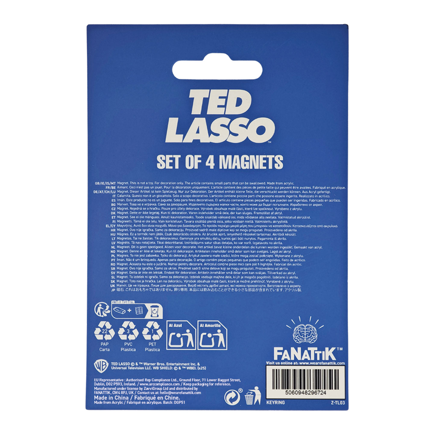 Ted Lasso Magnet Set packaging back