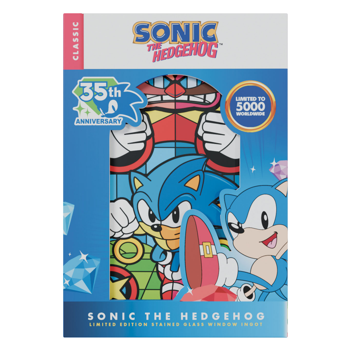 Sonic The Hedgehog Limited Edition Stained Glass Window Style Ingot