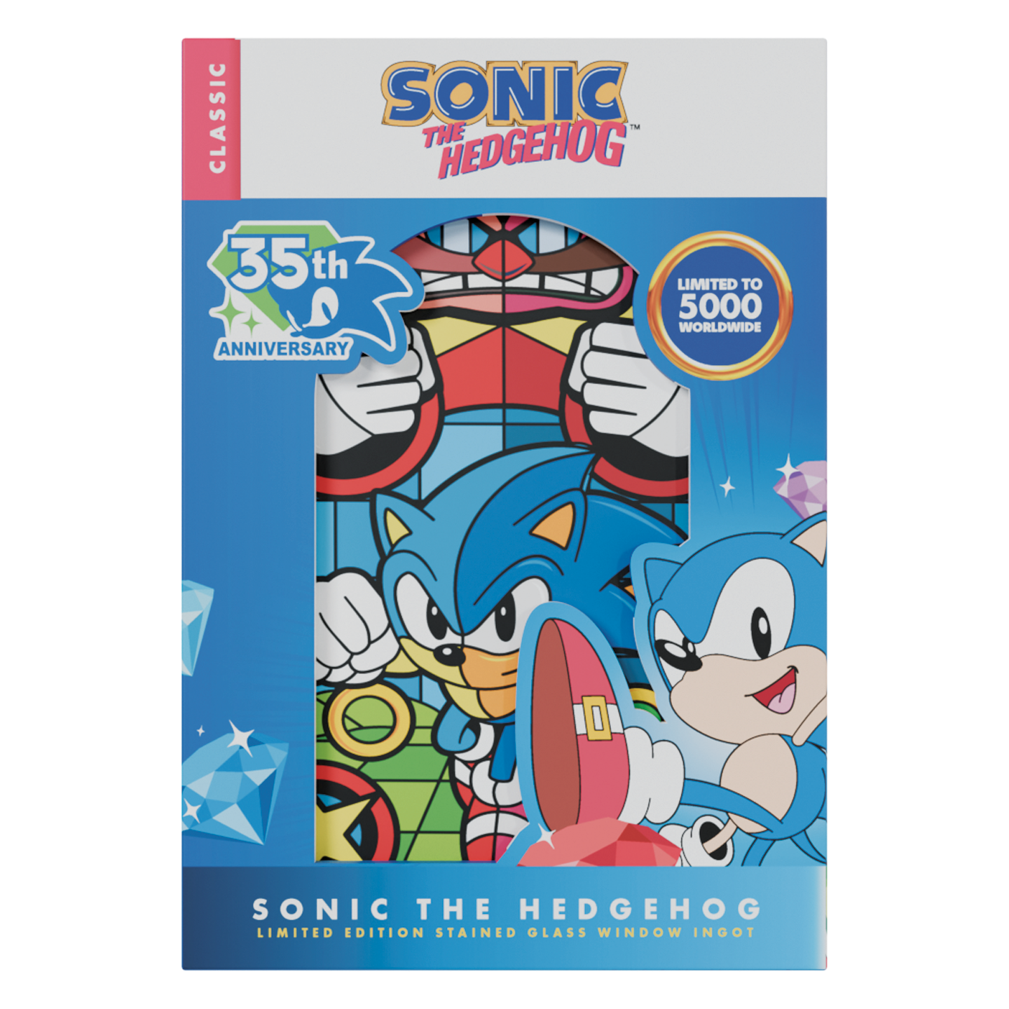 Sonic The Hedgehog Limited Edition Stained Glass Window Style Ingot