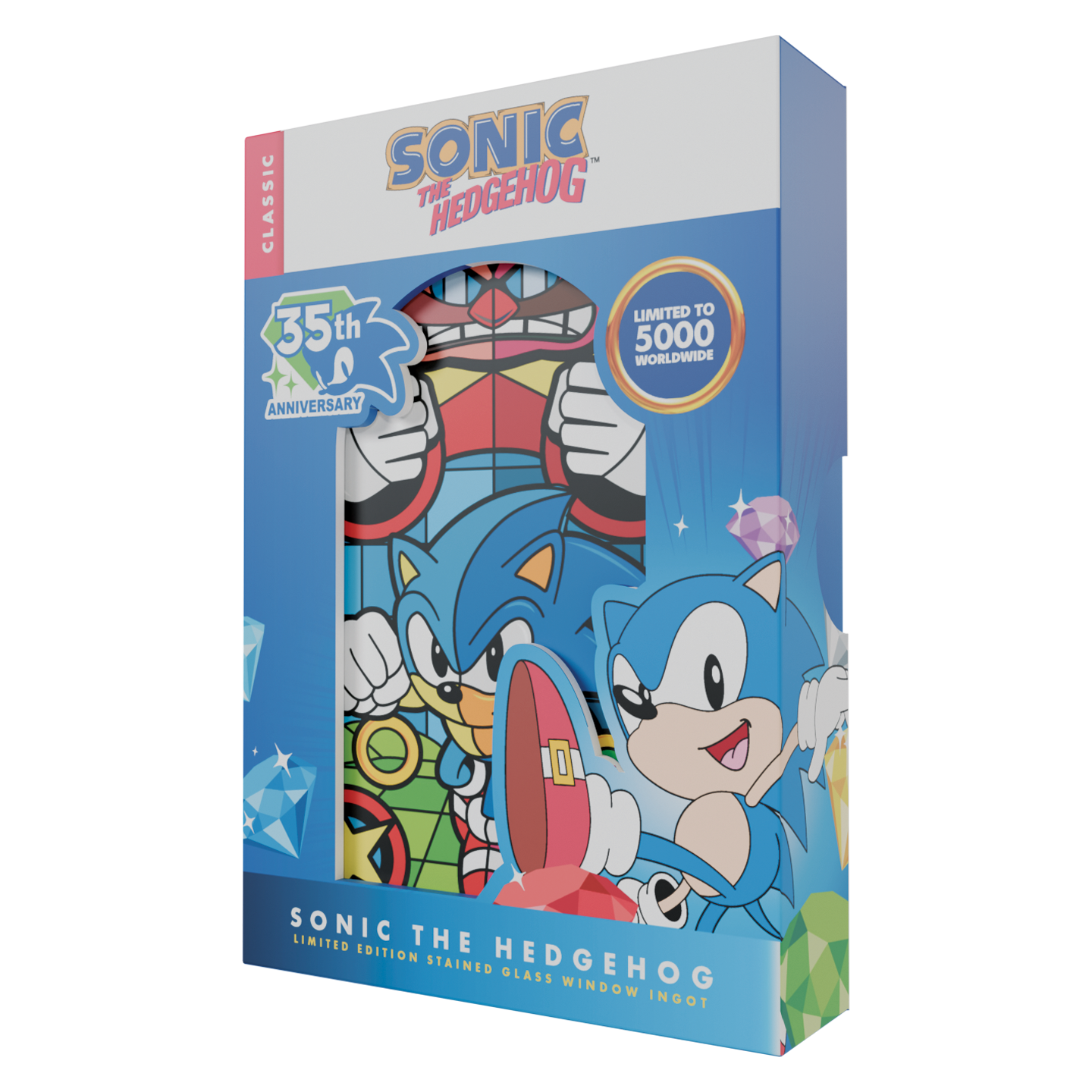 Sonic The Hedgehog Limited Edition Stained Glass Window Style Ingot